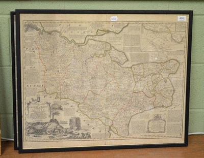 Lot 454 - Two framed maps - The County of Kent, Eman Bowen, and another map of Kent