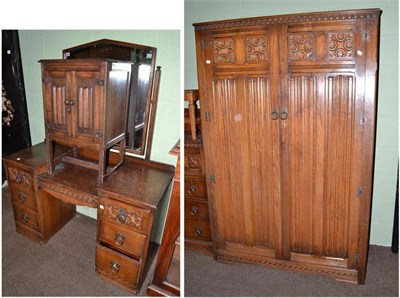 Lot 483 - An oak bedroom suite