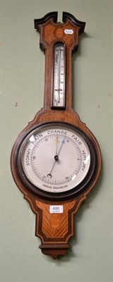 Lot 486 - An aneroid wheel barometer