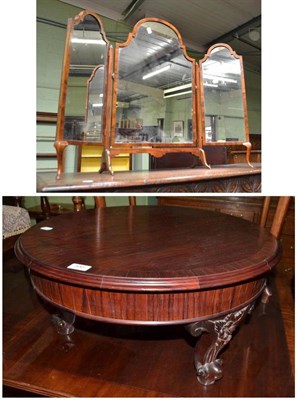 Lot 500 - Folding toilet mirror and a circular coffee table