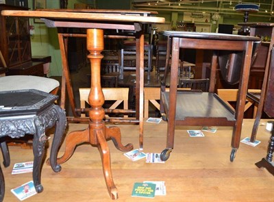 Lot 508 - A gout stool, three occasional tables and a hostess trolley