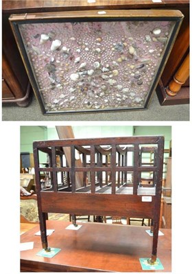 Lot 522 - A 19th century framed shell panel and a mahogany Canterbury (lacking drawer)