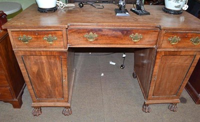 Lot 527 - Regency mahogany sideboard on claw feet