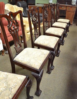 Lot 536 - A set of six mahogany Chippendale style dining chairs