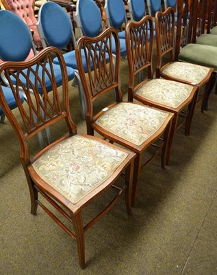 Lot 537 - Four Edwardian side chairs