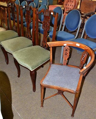 Lot 539 - Three Edwardian chairs and a corner chair