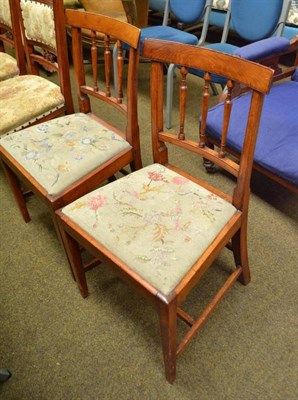 Lot 546 - A pair of Edwardian chairs with woolwork drop in seats