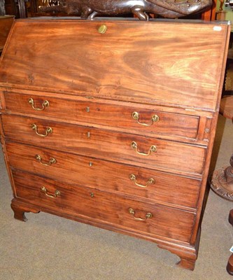 Lot 553 - George III mahogany bureau, with receipt dated 1950 for the sum of Ãƒ"š£27