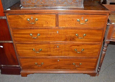 Lot 557 - Late 18th century oak and pine sided four height chest of drawers