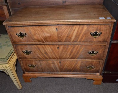 Lot 560 - A mahogany three height chest of drawers for restoration