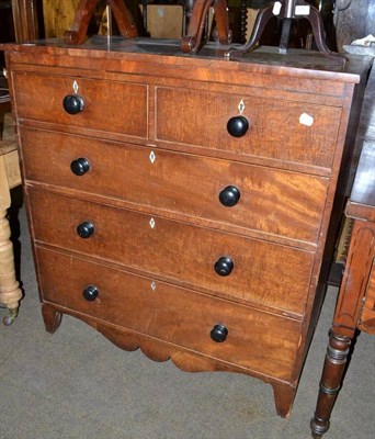 Lot 570 - A mahogany four height chest of drawers