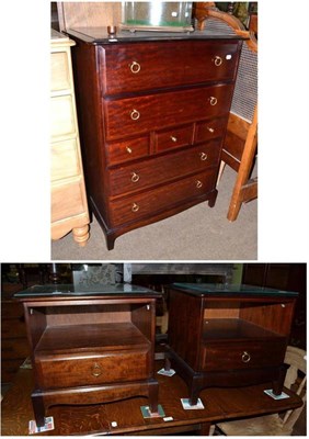 Lot 580 - Stag Minstrel chest and a pair of bedroom cabinets