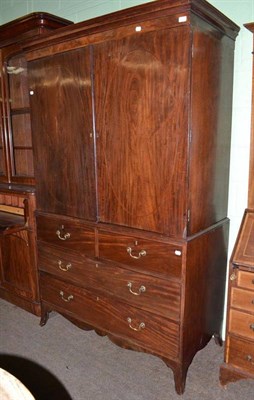 Lot 591 - A George III mahogany linen press