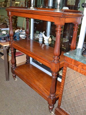 Lot 597 - Victorian mahogany three tier serving buffet