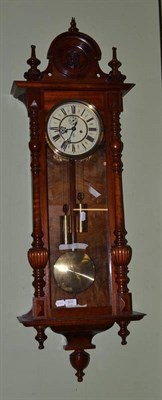 Lot 605 - A Vienna type striking wall clock, dial initialled 'G.B' for Gustav Becker