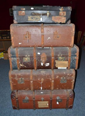 Lot 716 - Four cabin trunks and a suitcase (5)