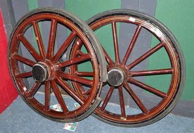 Lot 717 - Two tyre cart wheels