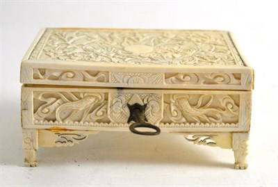 Lot 13 - A circa 1840s ivory box, calendar holder etc
