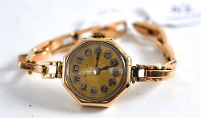 Lot 42 - A lady's 9ct gold wristwatch, signed Rolex