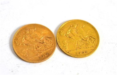 Lot 48 - Two half sovereigns, 1912 and 1907