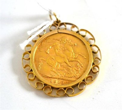 Lot 49 - A 1913 full sovereign pendant