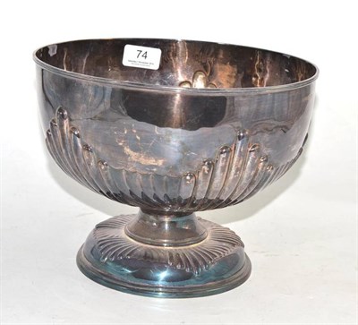 Lot 74 - A silver semi-fluted punch bowl, Sheffield 1896