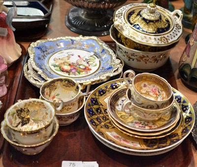 Lot 75 - Collection of various 19th century English porcelain including cups and saucers, fruit plates,...