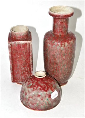Lot 84 - Three Chinese sang de boeuf vases