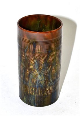 Lot 119 - Linthorpe cylindrical vase, designed by Dr. Christopher Dresser