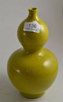 Lot 136 - Chinese yellow glazed vase