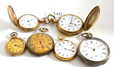 Lot 140 - Six various pocket watches