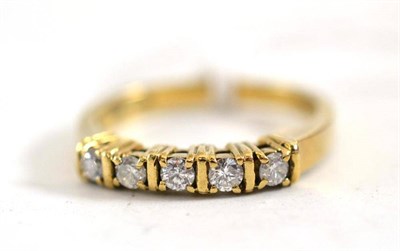 Lot 159 - A 9ct gold diamond five stone ring