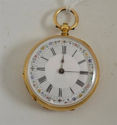 Lot 164 - A lady's fob watch, case stamped '18K'
