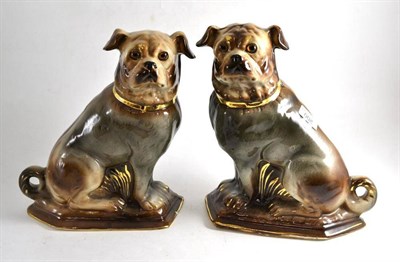 Lot 200 - Pair of Staffordshire dogs, three Victorian Parian figures and two others damaged