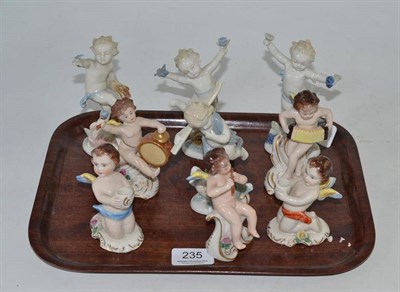 Lot 235 - Nine Continental cherub figures of assorted sizes
