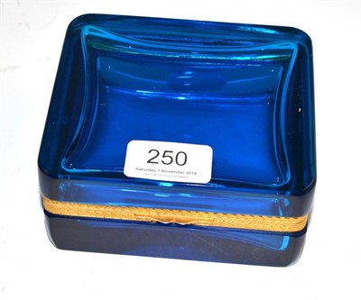 Lot 250 - A blue French glass casket/box