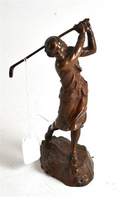 Lot 274 - Bronze figure of a female golfer