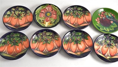 Lot 278 - Six Moorcroft collectors club saucer dishes, forest pattern (all seconds) and two others;...