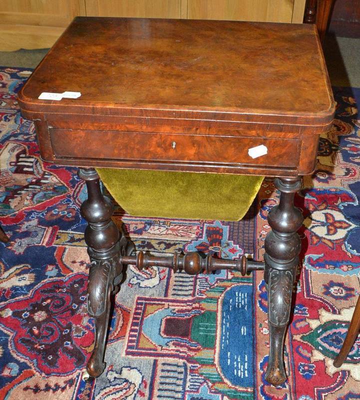 Lot 723 - Victorian walnut games/sewing table