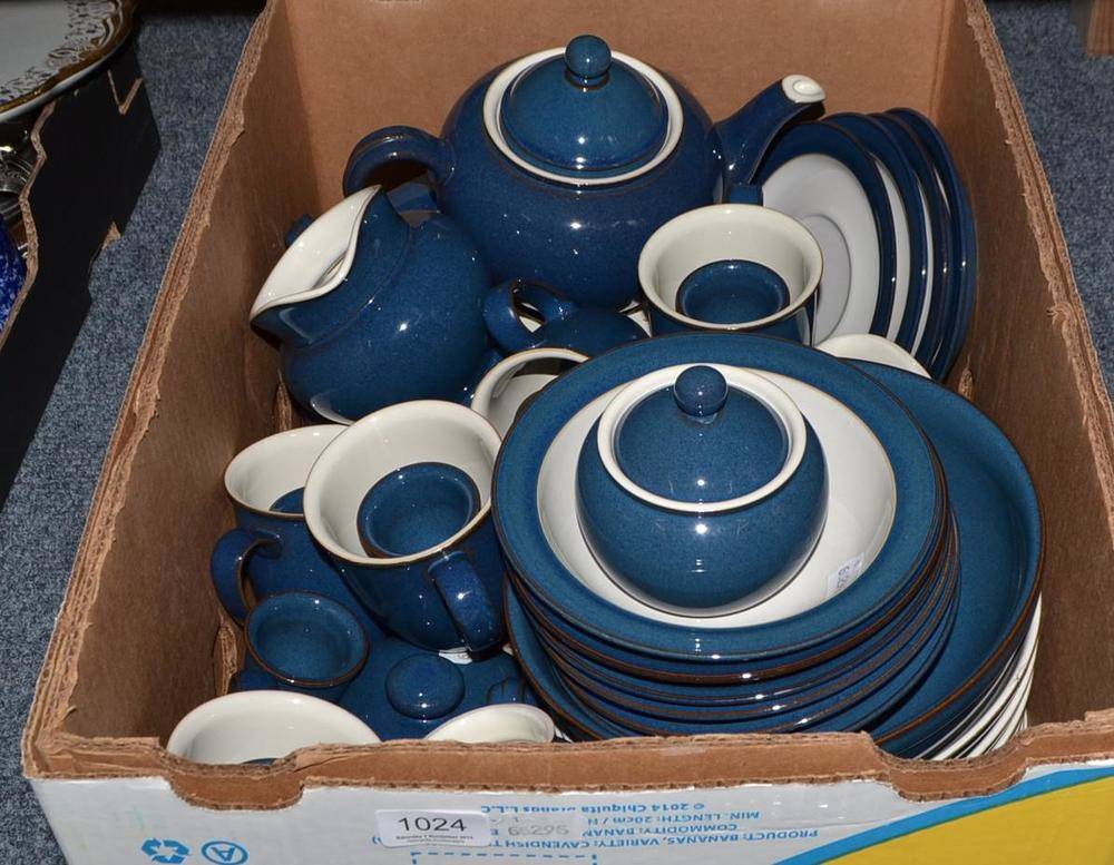 Lot 1024 - A Denby Boston Blue dinner/tea service, comprising seven dinner plates, seven egg cups, seven pasta