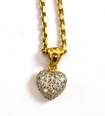 Lot 7 - A diamond set heart pendant on chain
