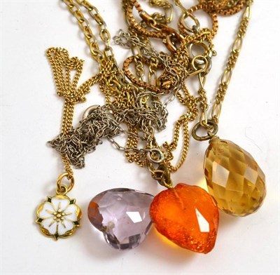 Lot 8 - Assorted gold and other chains and pendants
