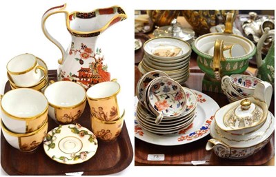 Lot 73 - A collection of decorative ceramics including Rockingham snuffer stand, Mason teapot,...
