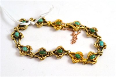 Lot 86 - A turquoise set bracelet