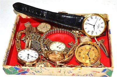 Lot 92 - A 9ct gold lady's watch, a Longines watch, a gilt lady's watch etc