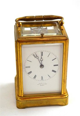 Lot 99 - Brass striking carriage clock