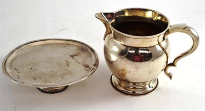 Lot 104 - A Scottish silver jug in the George II style, Glasgow 1924, also an early silver tazza