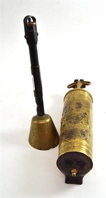 Lot 187 - Vintage stun gun and brass fire extinguisher