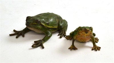 Lot 211 - Two cold painted bronze figures of toads, one stamped 'Depose Gaschutz'