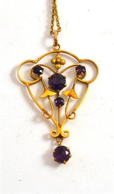 Lot 222 - Edwardian amethyst set necklace